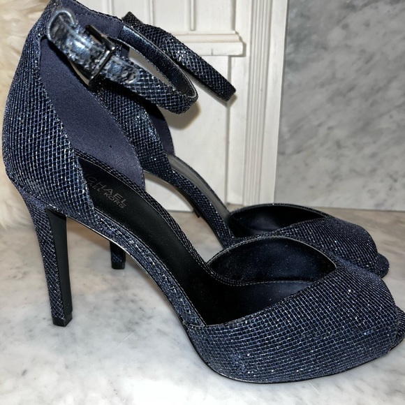 New! MK Michael Kors Cambria Dress Sandal Glitter Cobalt Blue Size 7.5 - Picture 8 of 13